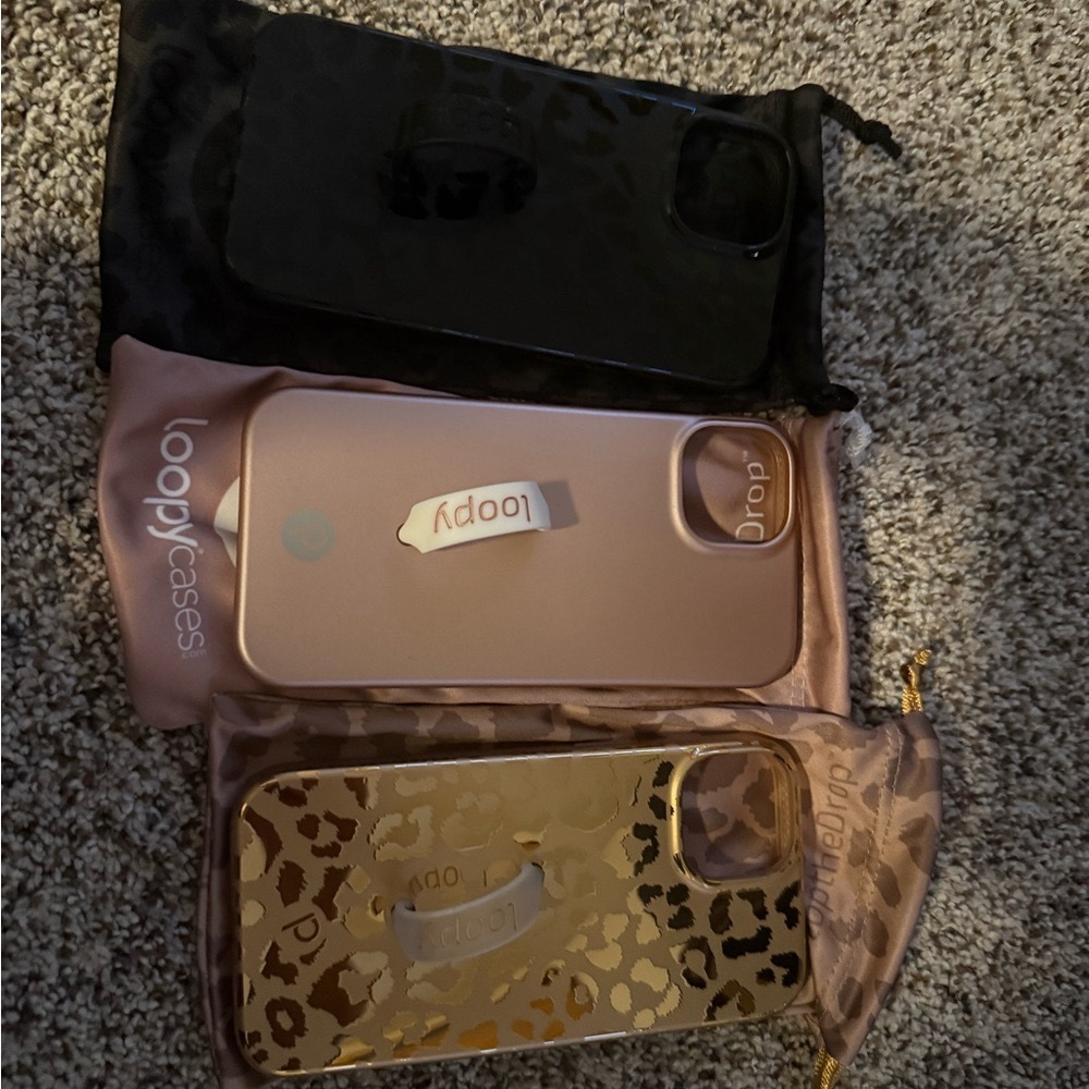 Leopard Loopy Case Gold and Black Phone Case Set